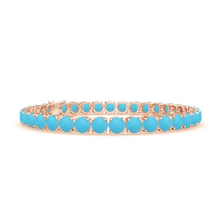 5mm AA Classic Turquoise Linear Tennis Bracelet in Rose Gold