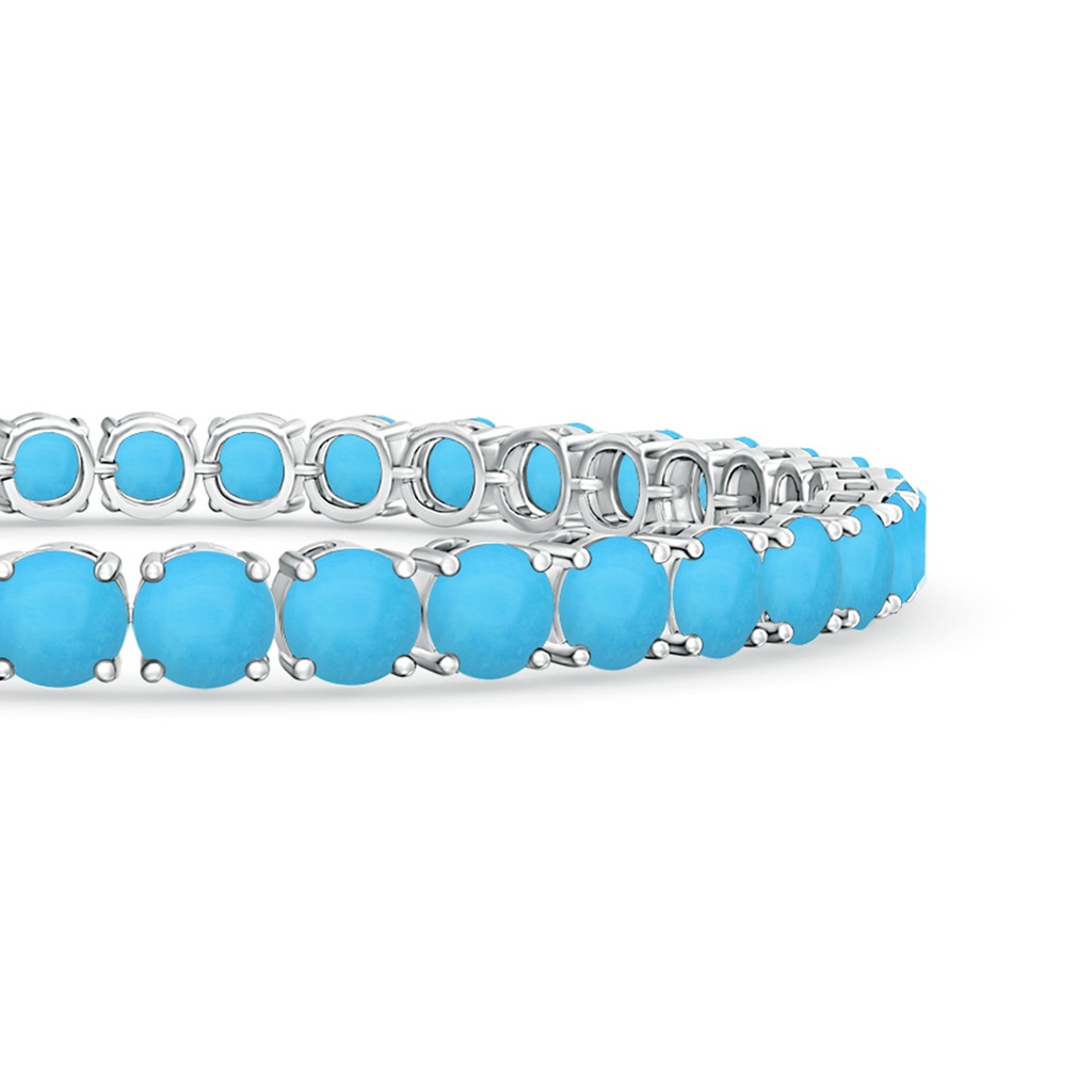5mm AAA Classic Turquoise Linear Tennis Bracelet in White Gold Side-1