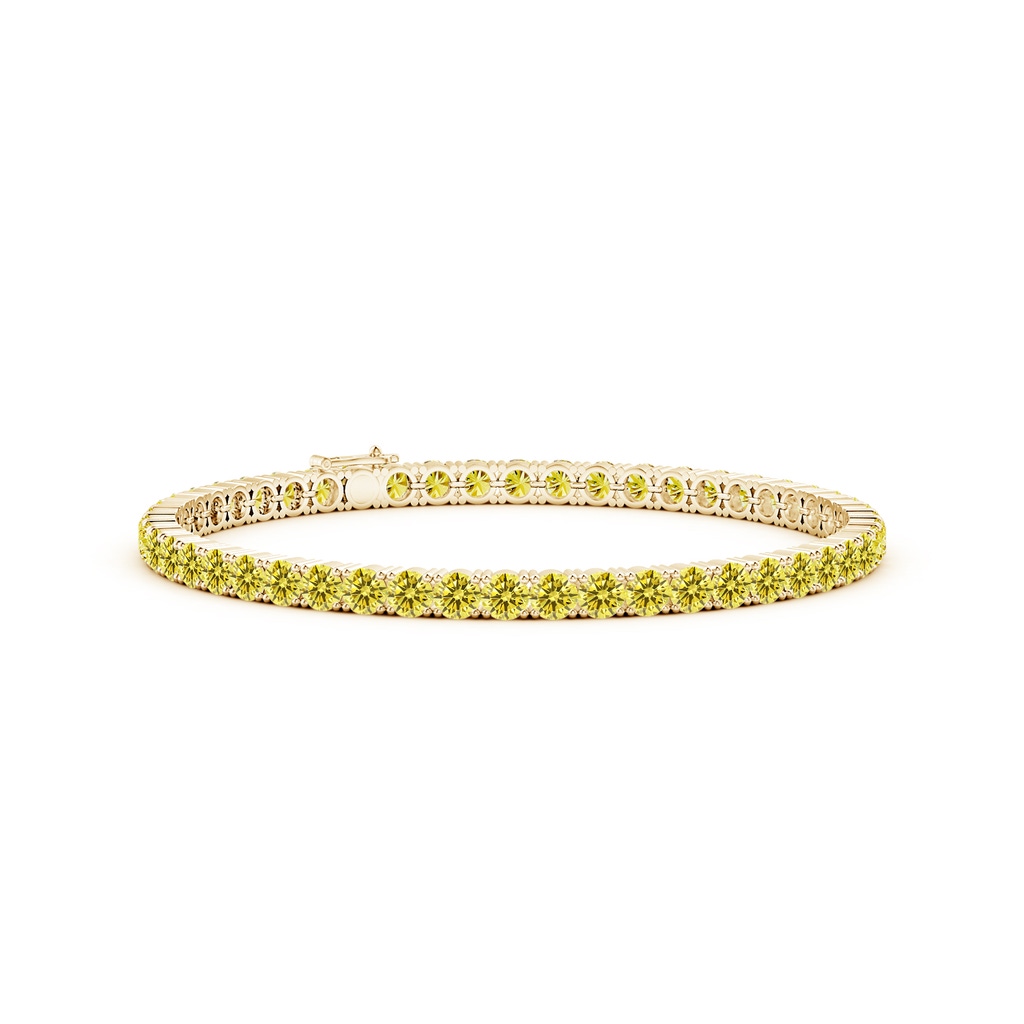 3.5mm AAAA Classic Fancy Intense Yellow Diamond Linear Tennis Bracelet in Yellow Gold