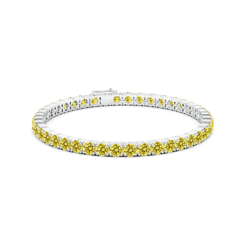 4mm AAAA Classic Fancy Intense Yellow Diamond Linear Tennis Bracelet in White Gold - side 199