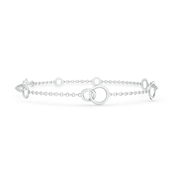 70 Lobster Claw Intertwined Open Circle Link Bracelet in White Gold