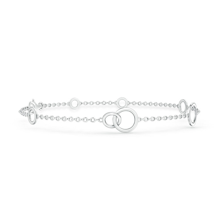 70 Lobster Claw Intertwined Open Circle Link Bracelet in White Gold 