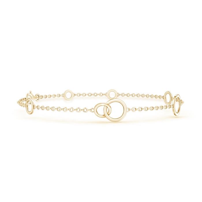 70 Lobster Claw Intertwined Open Circle Link Bracelet in Yellow Gold 