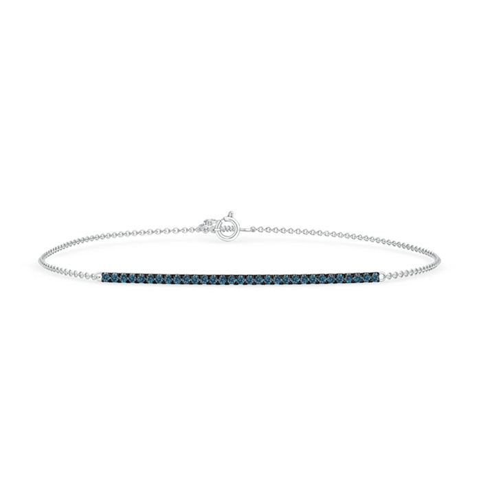 1.1mm AAA Blue Diamond Bar Bracelet in White Gold 