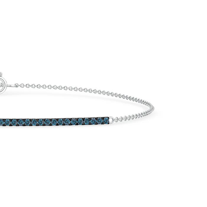 1.1mm AAA Blue Diamond Bar Bracelet in White Gold - side 1