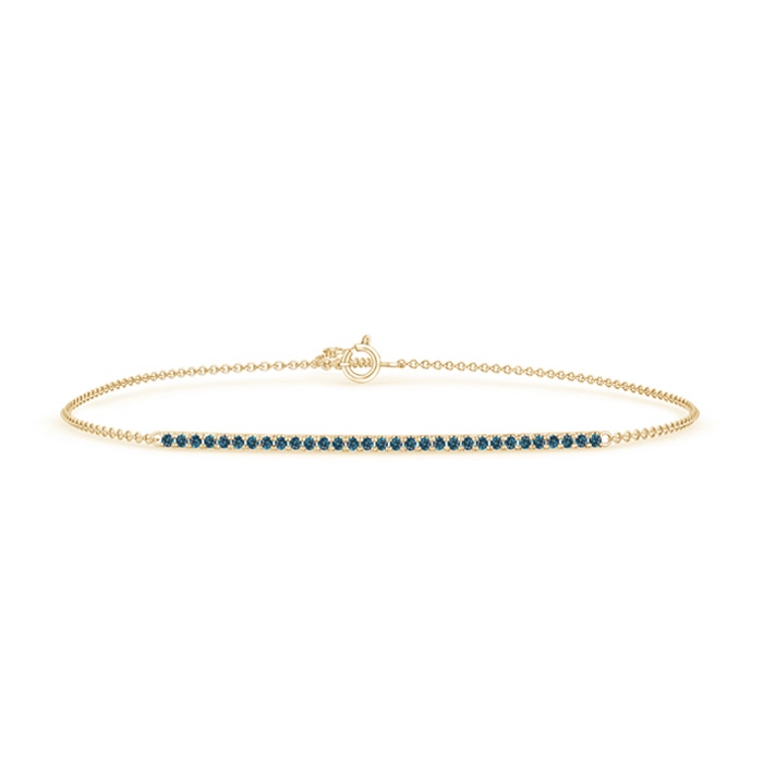 1.1mm AAA Blue Diamond Bar Bracelet in Yellow Gold