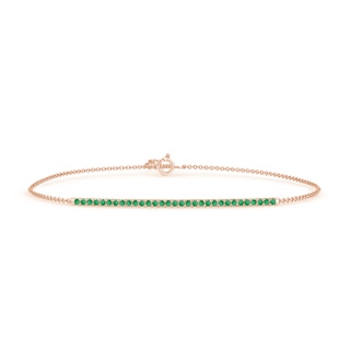 1.2mm A Emerald Bar Bracelet in Rose Gold