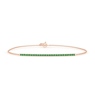 1.2mm AA Emerald Bar Bracelet in Rose Gold