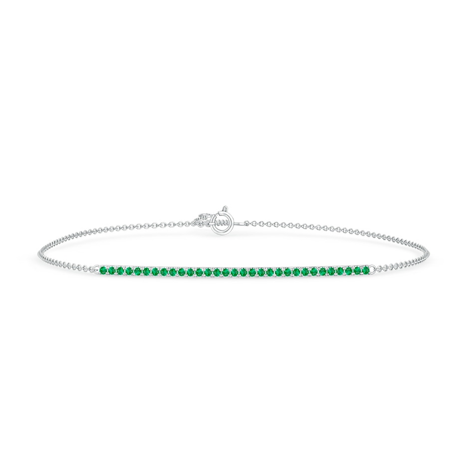 1.2mm AAA Emerald Bar Bracelet in White Gold 