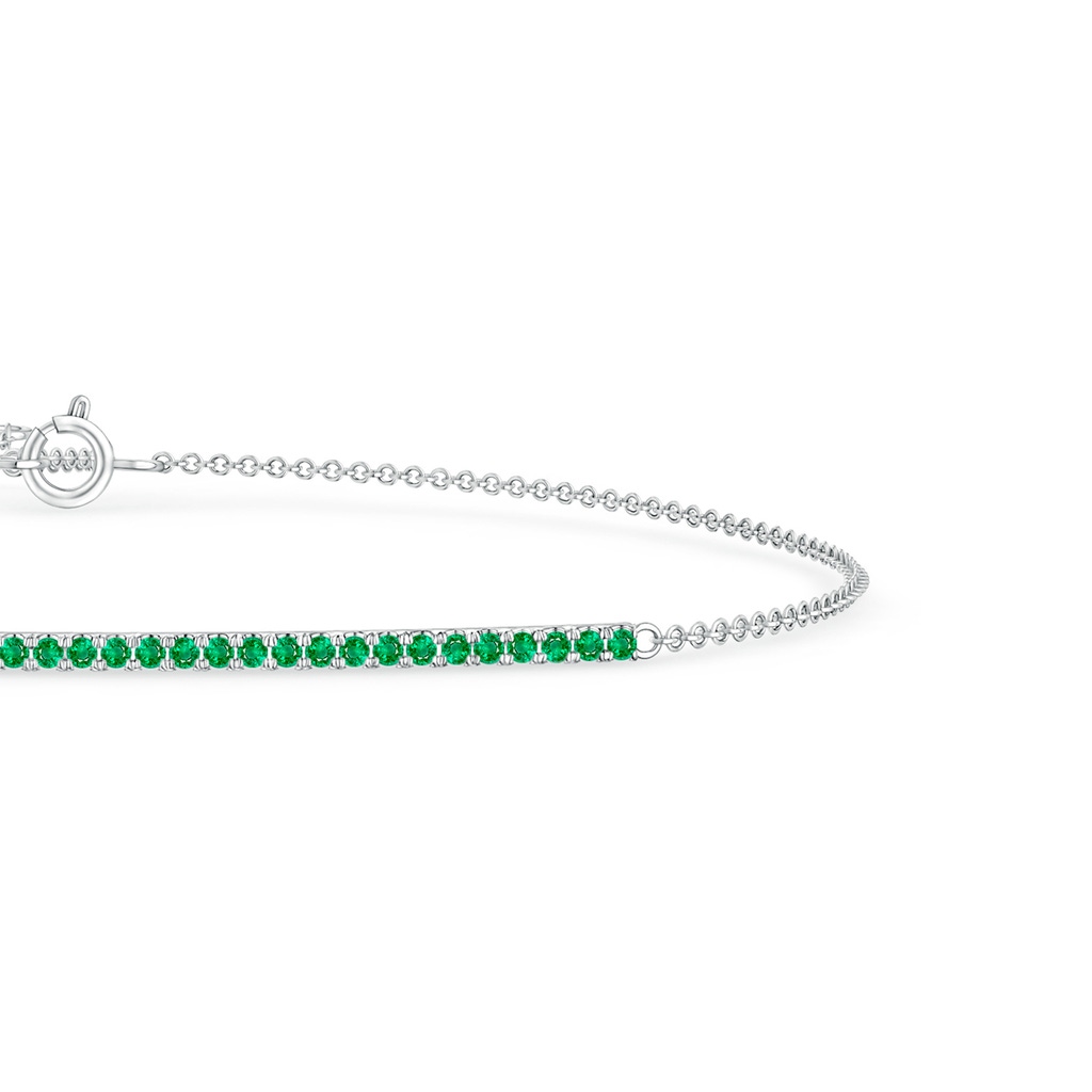 1.2mm AAA Emerald Bar Bracelet in White Gold Side 199