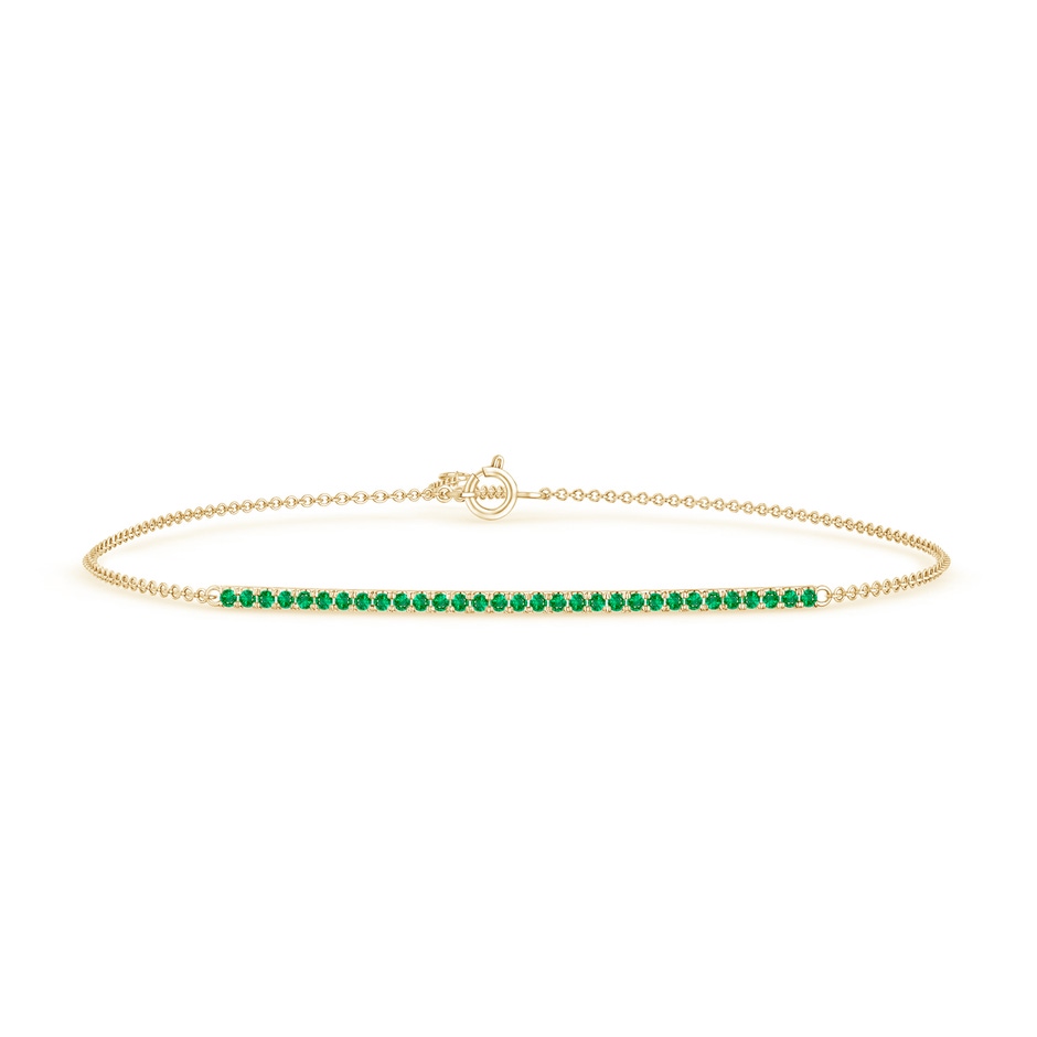 1.2mm AAA Emerald Bar Bracelet in Yellow Gold 