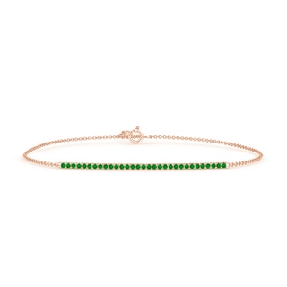 1.2mm AAAA Emerald Bar Bracelet in Rose Gold
