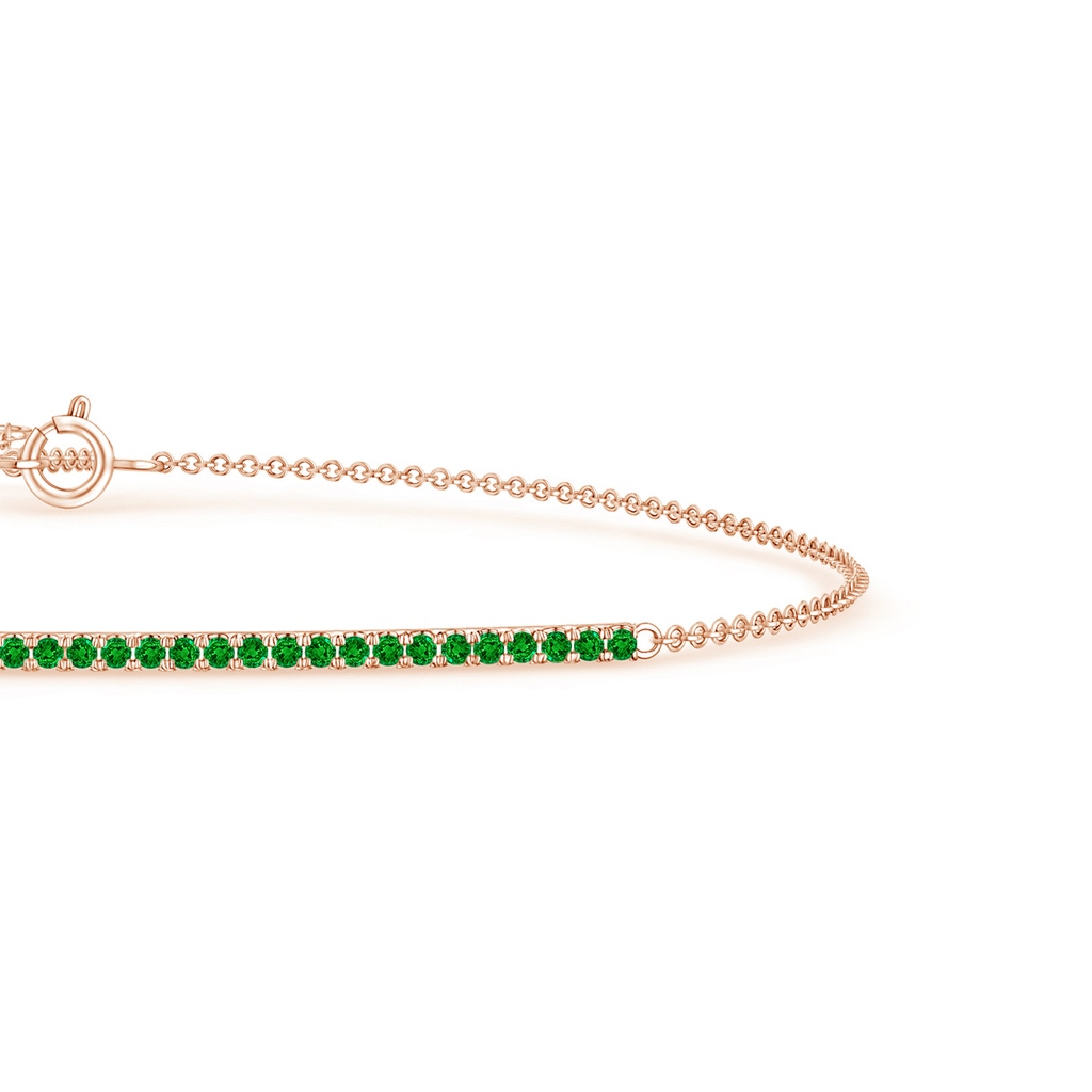 1.2mm AAAA Emerald Bar Bracelet in Rose Gold - side 199