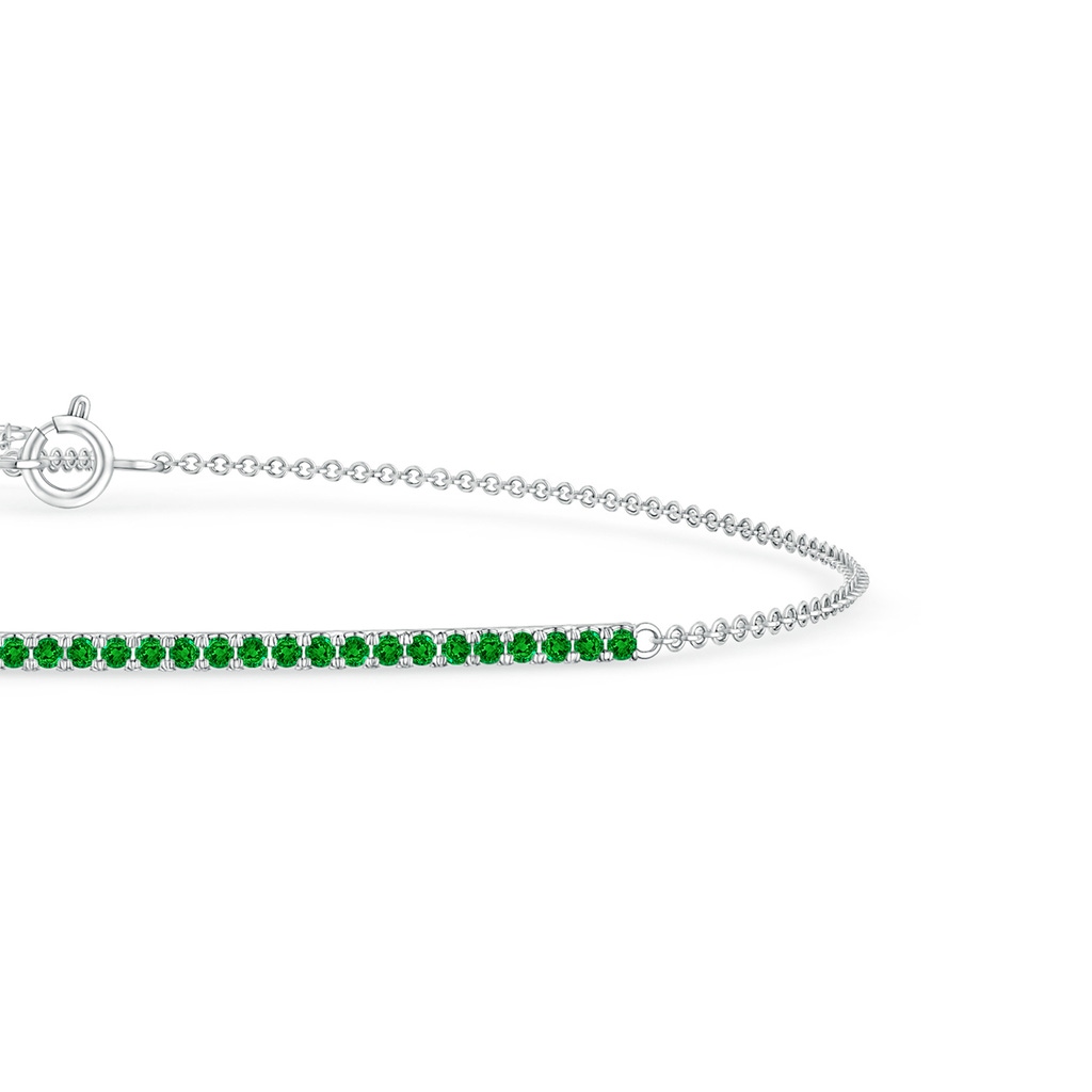 1.2mm AAAA Emerald Bar Bracelet in White Gold - side 199