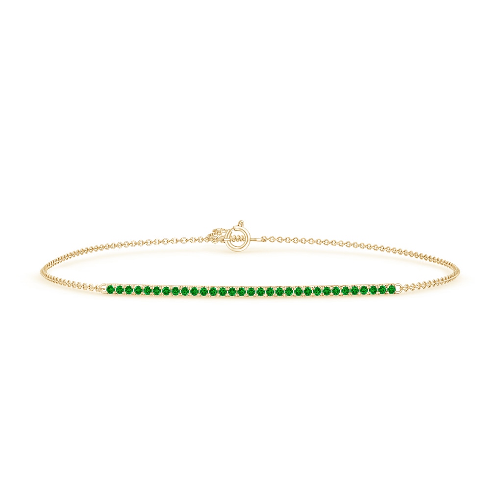 1.2mm AAAA Emerald Bar Bracelet in Yellow Gold