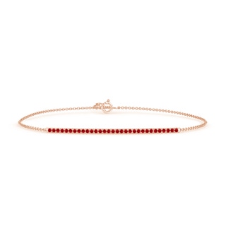 1.2mm AAA Ruby Bar Bracelet in 9K Rose Gold