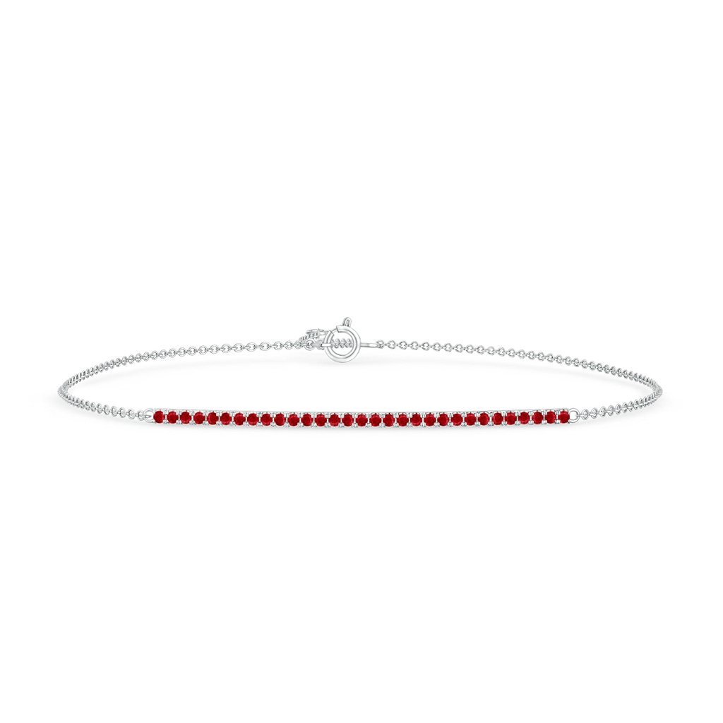 1.2mm AAA Ruby Bar Bracelet in White Gold