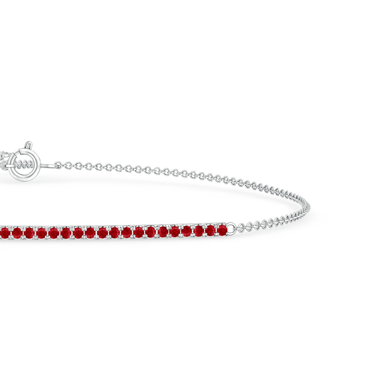 1.2mm AAA Ruby Bar Bracelet in White Gold