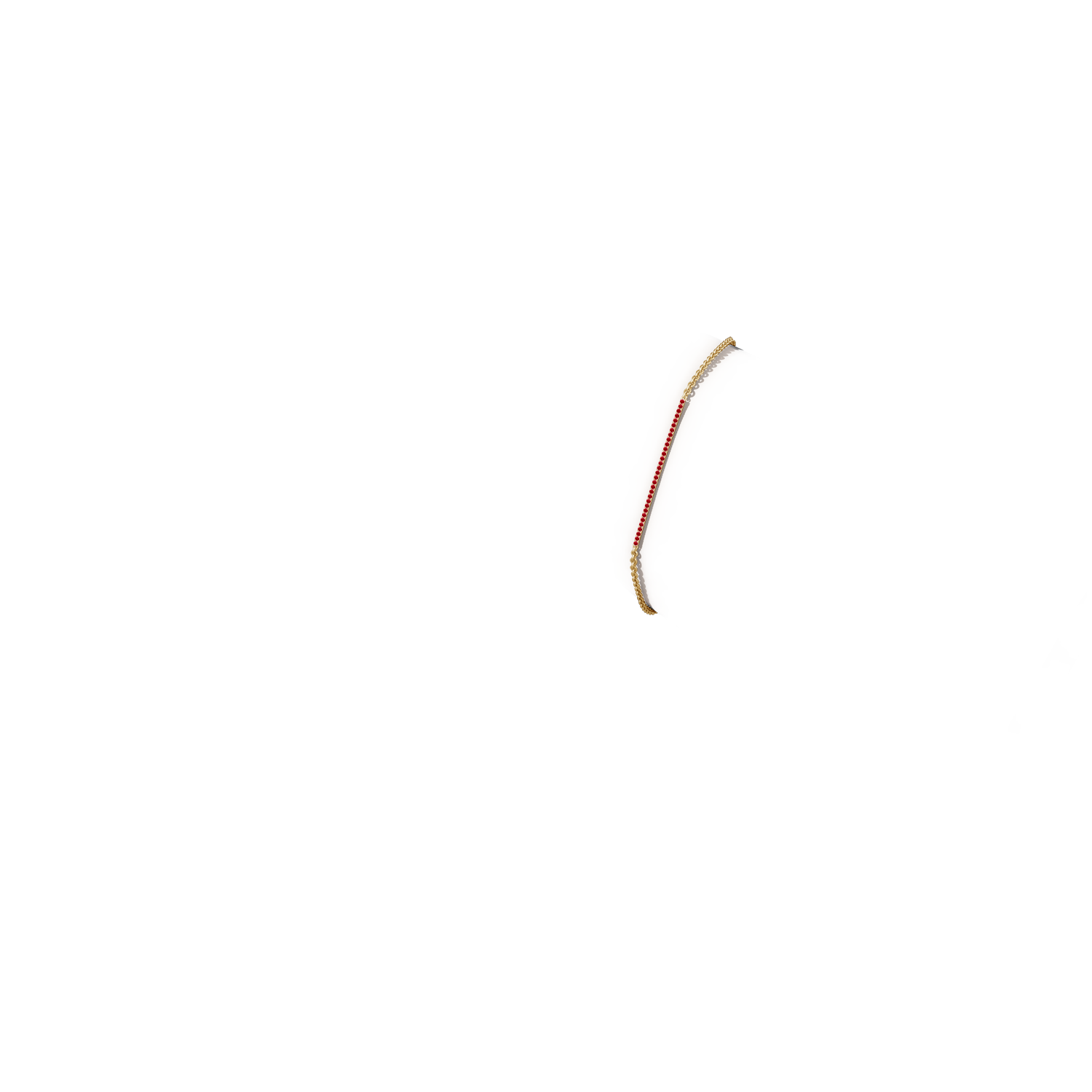 1.2mm AAA Ruby Bar Bracelet in Yellow Gold - body_arm