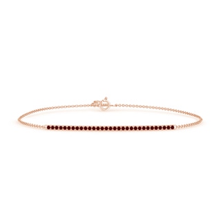 1.2mm AAAA Ruby Bar Bracelet in 9K Rose Gold