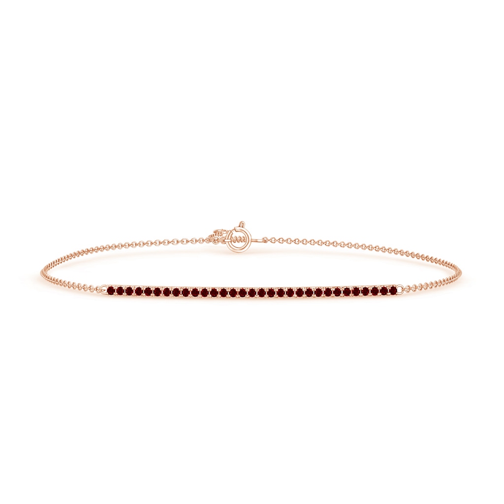 1.2mm AAAA Ruby Bar Bracelet in Rose Gold