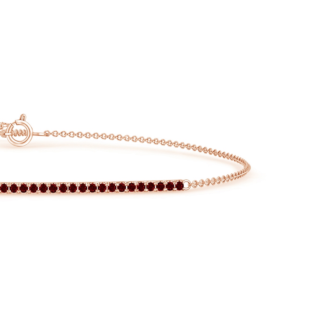 1.2mm AAAA Ruby Bar Bracelet in Rose Gold - side 199
