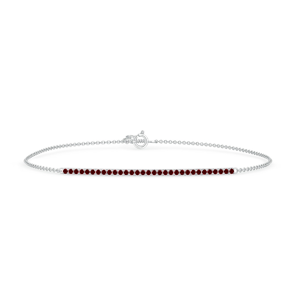 1.2mm AAAA Ruby Bar Bracelet in White Gold