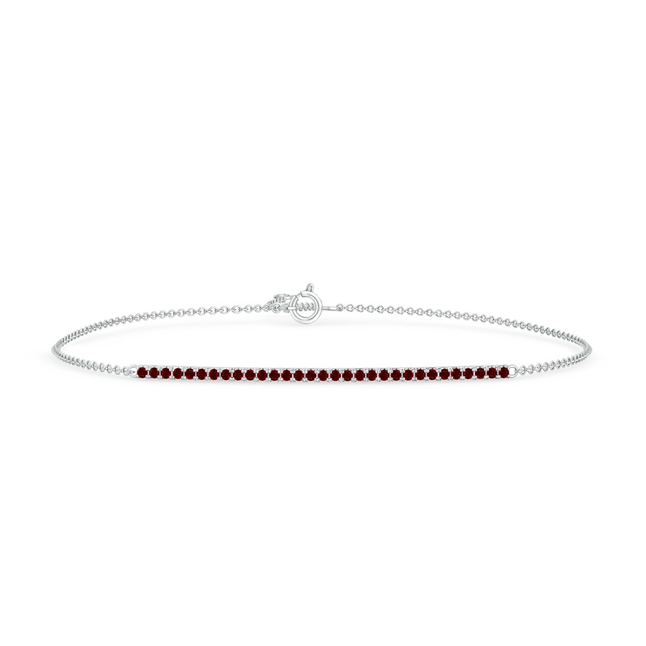 1.2mm AAAA Ruby Bar Bracelet in White Gold 