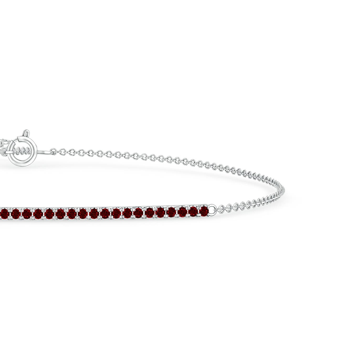 1.2mm AAAA Ruby Bar Bracelet in White Gold - side 2