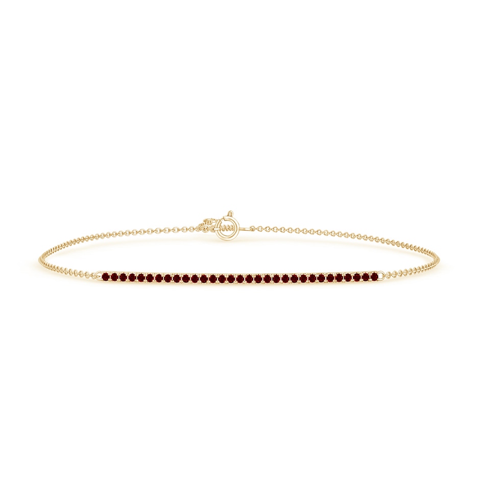 1.2mm AAAA Ruby Bar Bracelet in Yellow Gold 