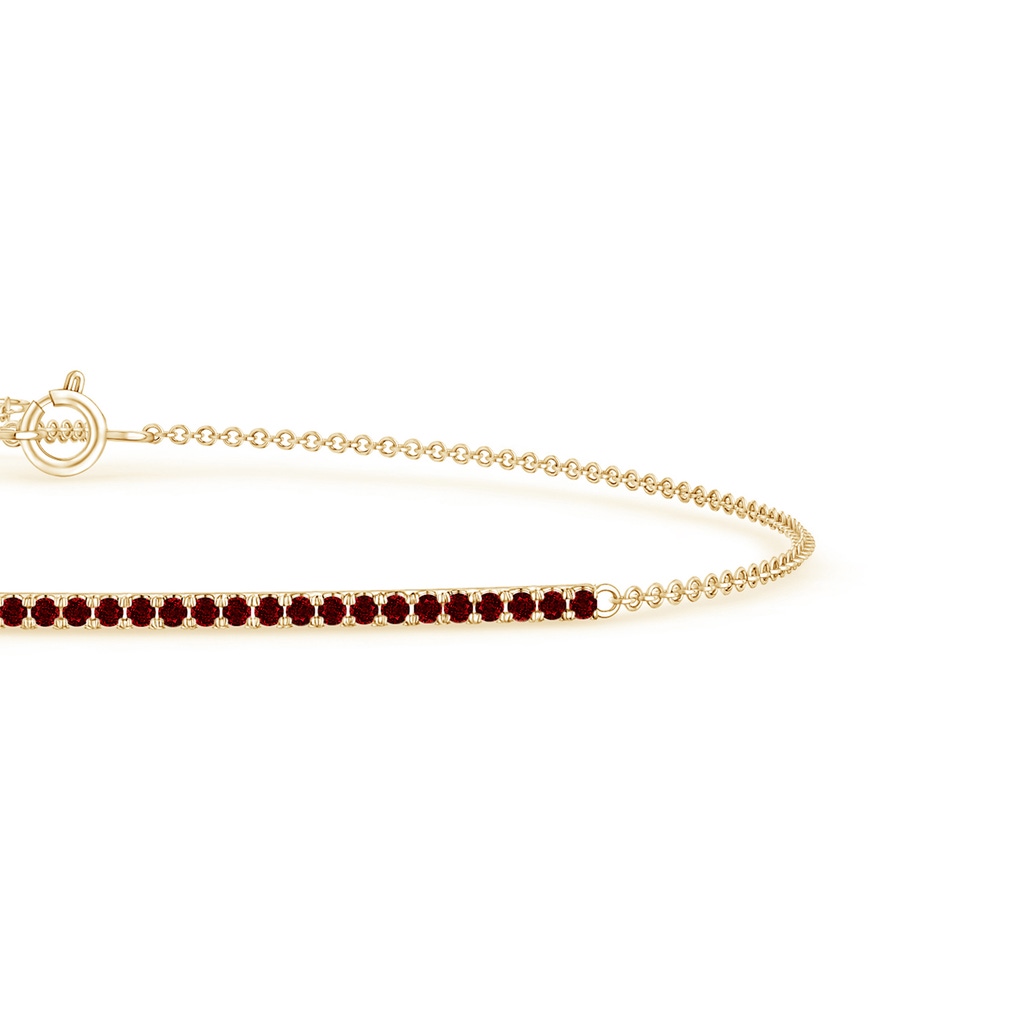 1.2mm AAAA Ruby Bar Bracelet in Yellow Gold Side 199