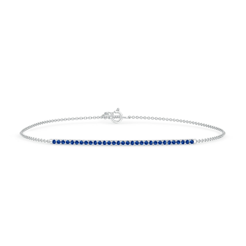 1.2mm AAA Blue Sapphire Bar Bracelet in White Gold 