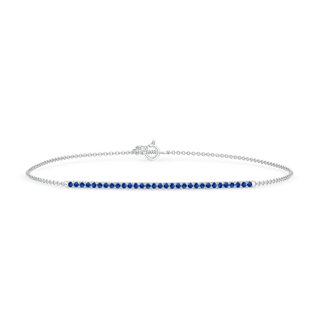 1.2mm AAA Blue Sapphire Bar Bracelet in White Gold