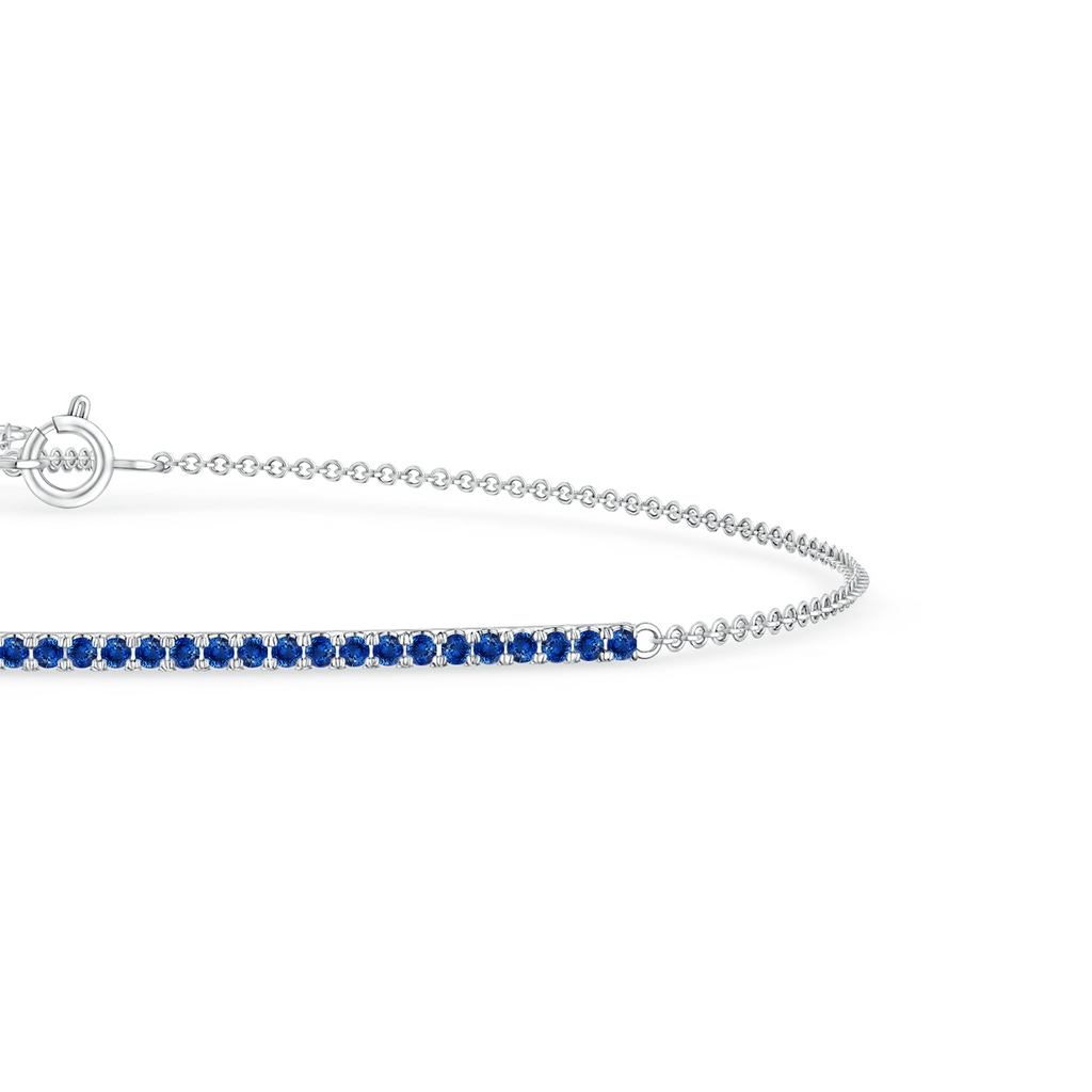 1.2mm AAA Blue Sapphire Bar Bracelet in White Gold Side 199