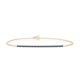1.2mm AAA Blue Sapphire Bar Bracelet in Yellow Gold
