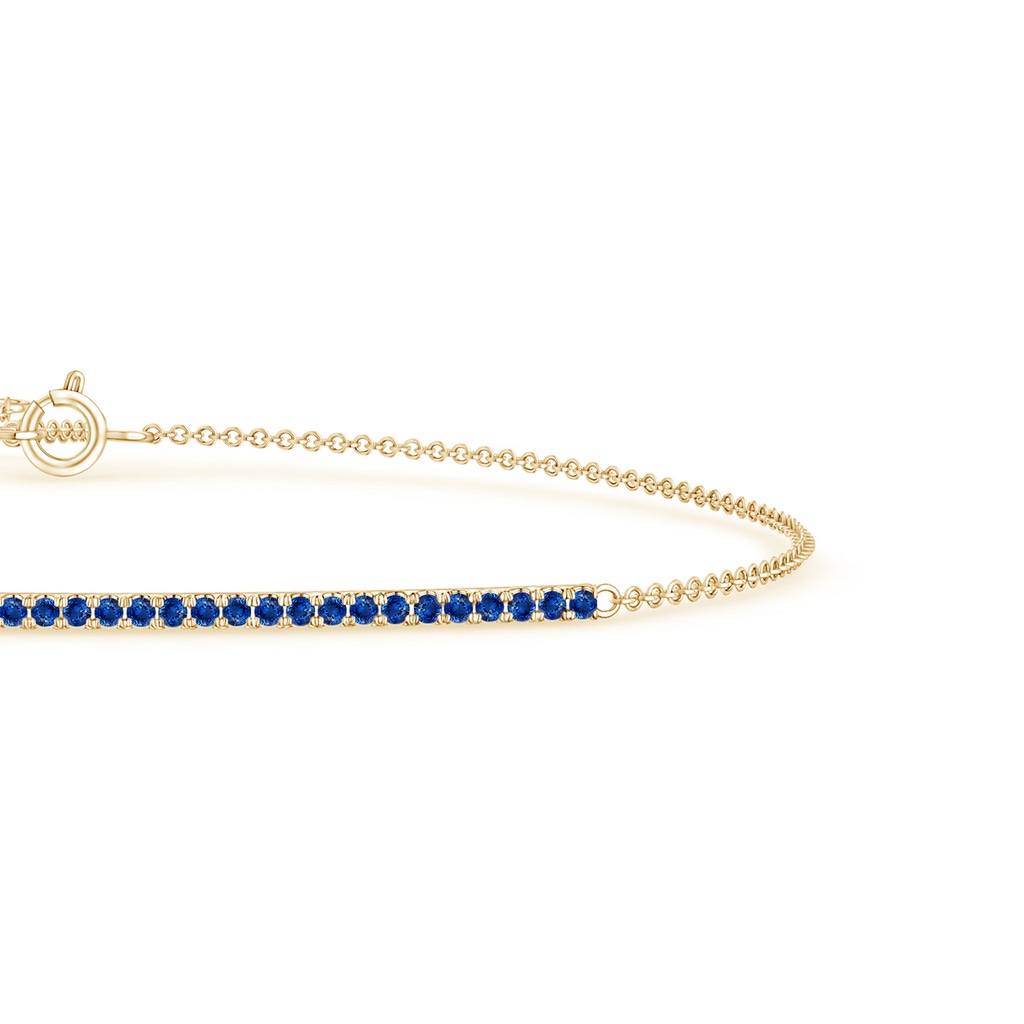 1.2mm AAA Blue Sapphire Bar Bracelet in Yellow Gold Side 199