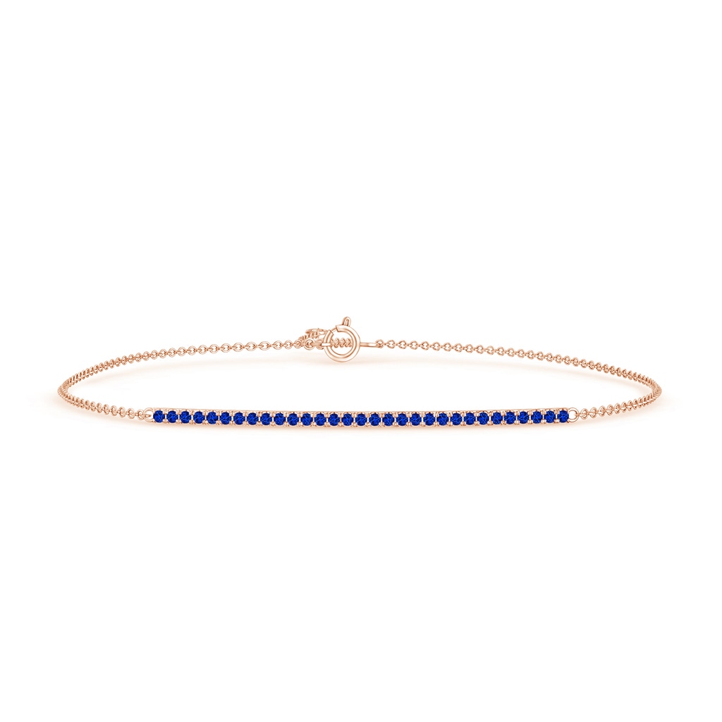 1.2mm AAAA Blue Sapphire Bar Bracelet in Rose Gold