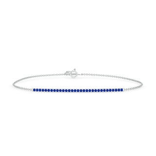1.2mm AAAA Blue Sapphire Bar Bracelet in White Gold