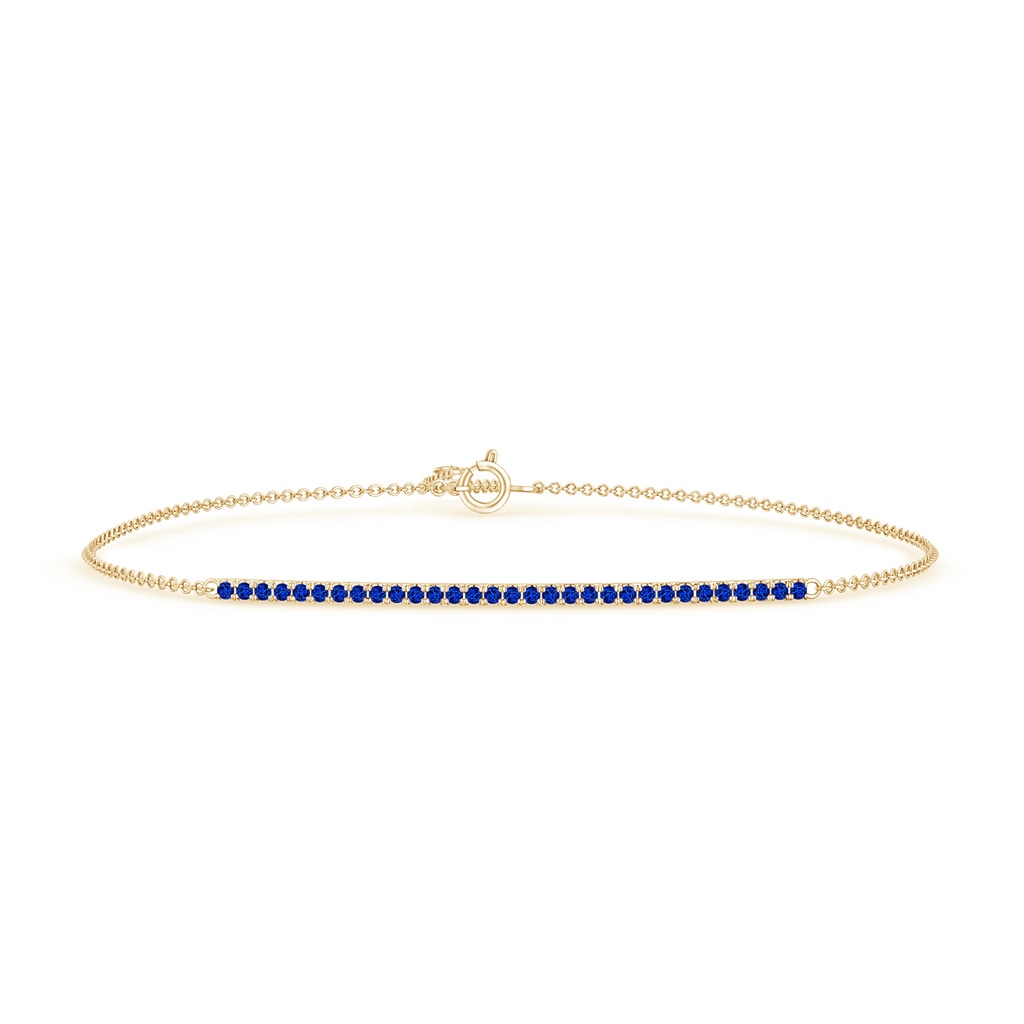 1.2mm AAAA Blue Sapphire Bar Bracelet in Yellow Gold