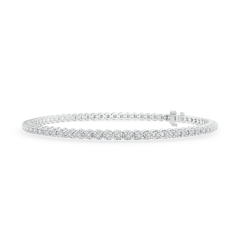 1.5mm HSI2 Diamond Eternity Stackable Bracelet in White Gold 