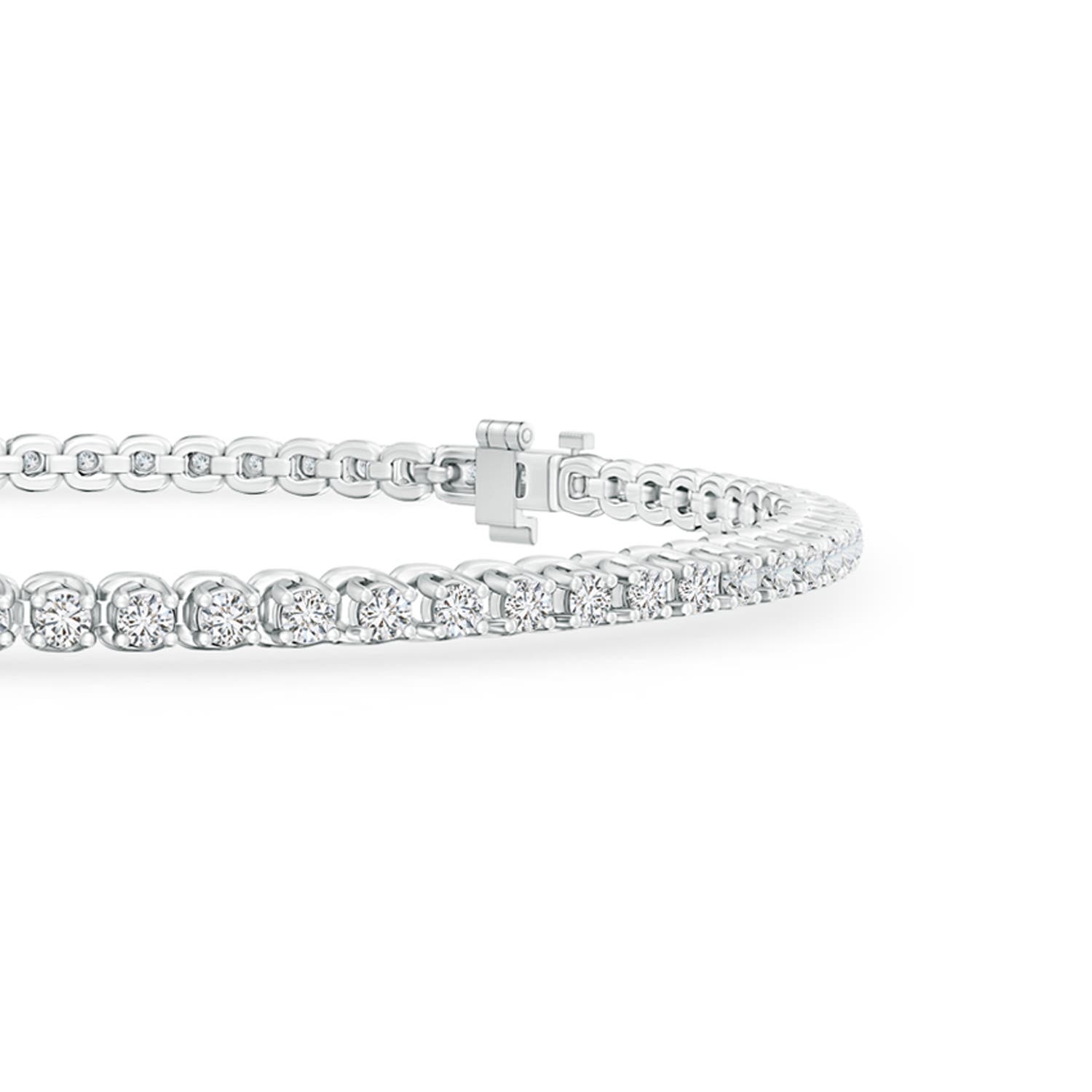 1.5mm HSI2 Diamond Eternity Stackable Bracelet in White Gold - side 1