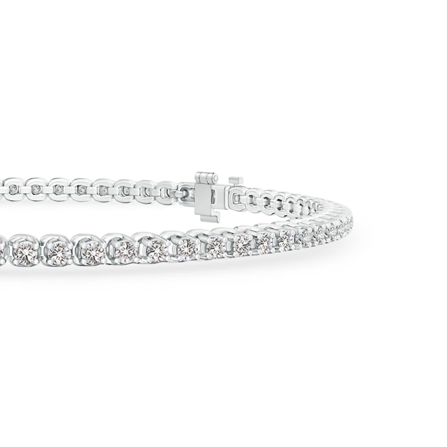 1.5mm IJI1I2 Diamond Eternity Stackable Bracelet in White Gold
