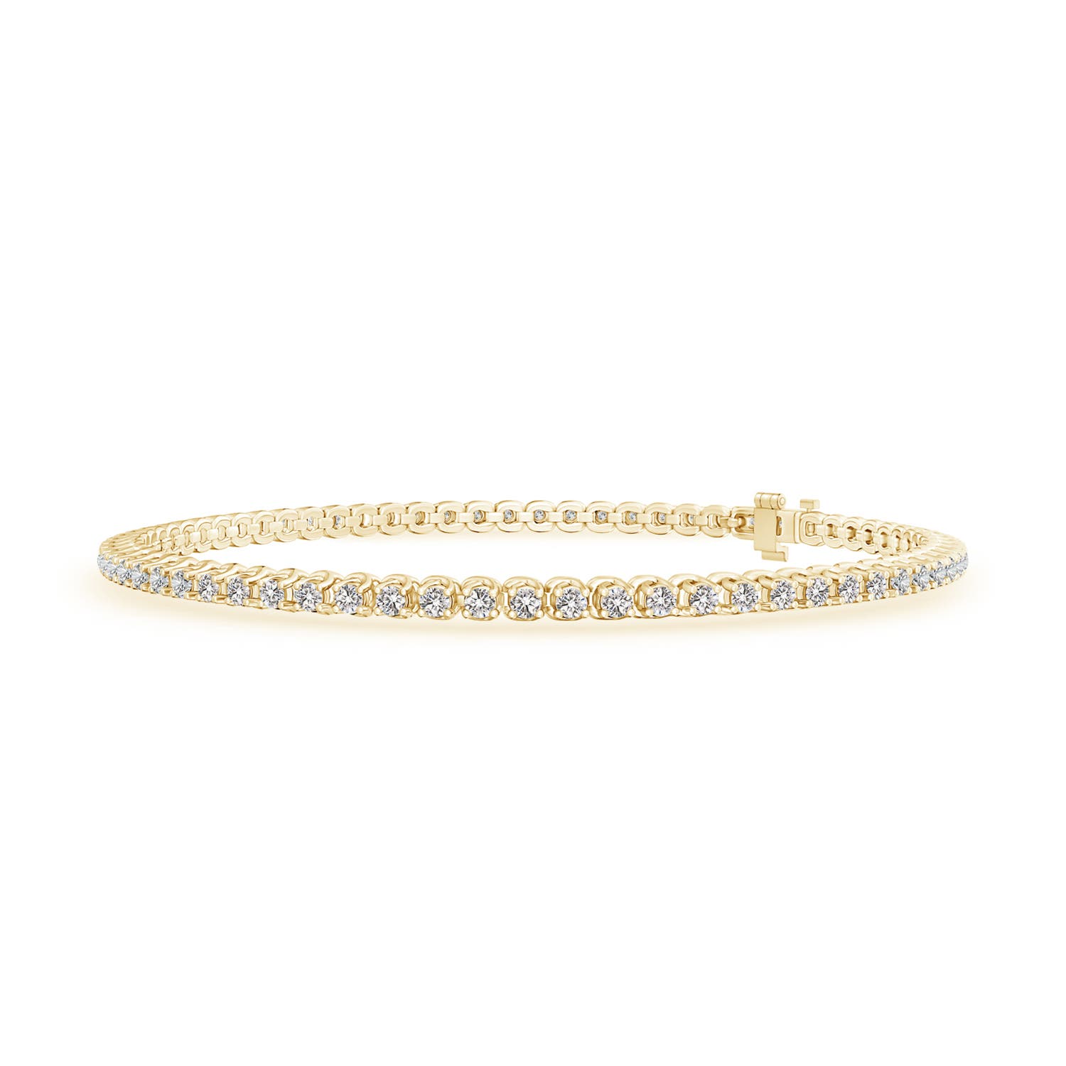 1.5mm IJI1I2 Diamond Eternity Stackable Bracelet in Yellow Gold