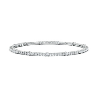 2.8mm GVS2 Diamond Station Stackable Bracelet in 18K White Gold