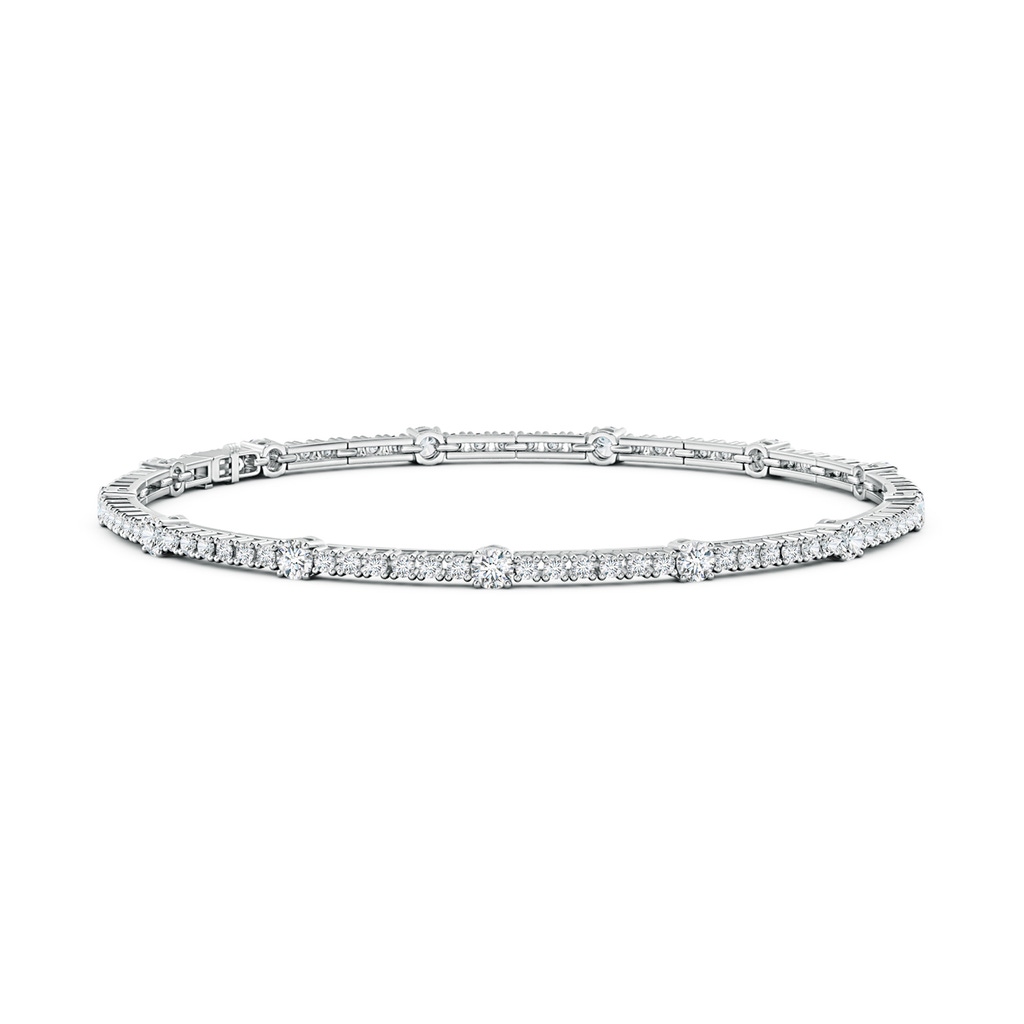 2.8mm GVS2 Diamond Station Stackable Bracelet in White Gold