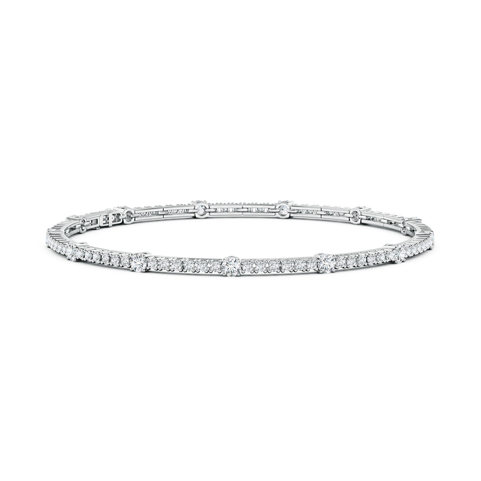 2.8mm GVS2 Diamond Station Stackable Bracelet in White Gold 