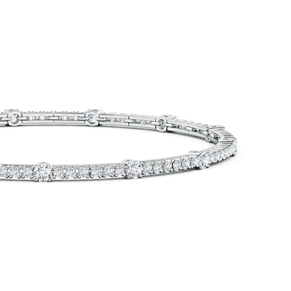 2.8mm GVS2 Diamond Station Stackable Bracelet in White Gold side 199