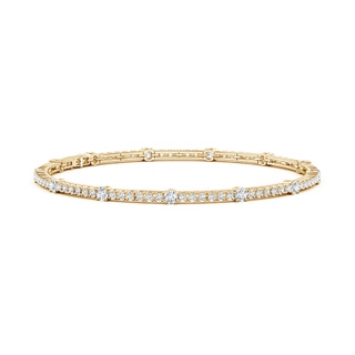 2.8mm GVS2 Diamond Station Stackable Bracelet in Yellow Gold