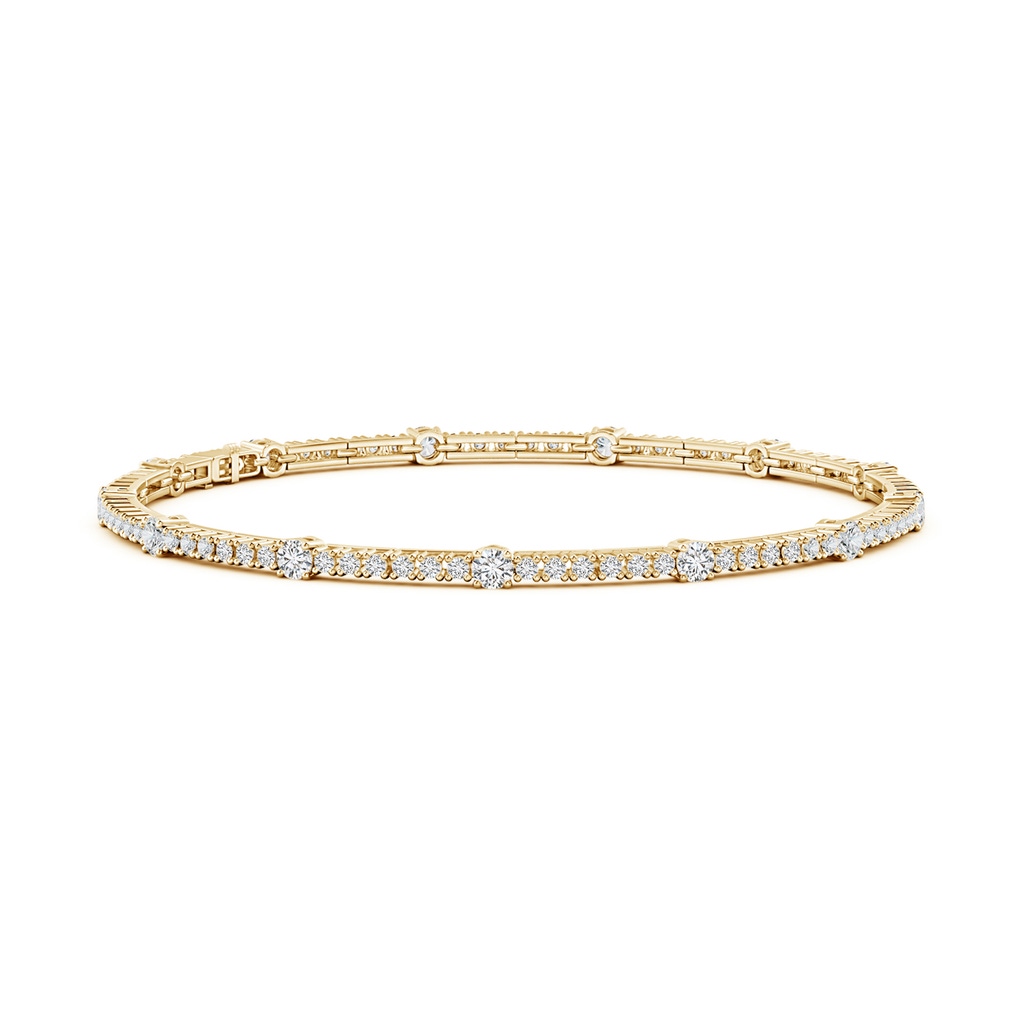 2.8mm HSI2 Diamond Station Stackable Bracelet in Yellow Gold