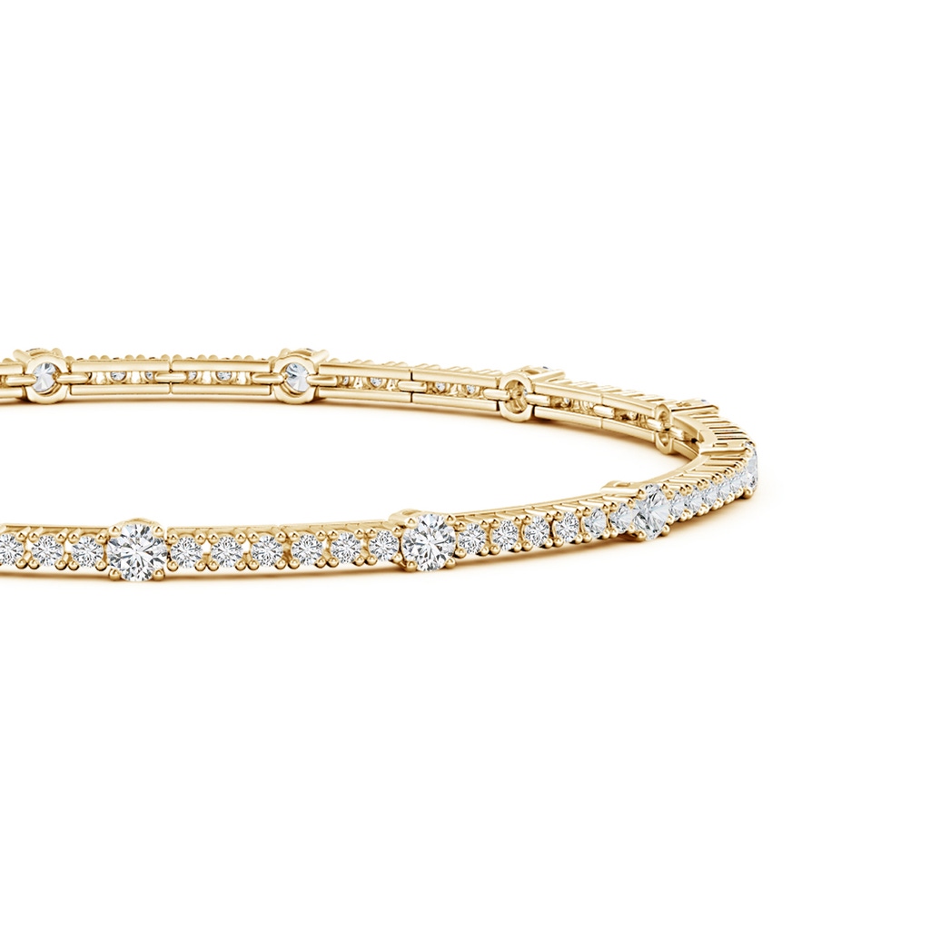 2.8mm HSI2 Diamond Station Stackable Bracelet in Yellow Gold Side-1